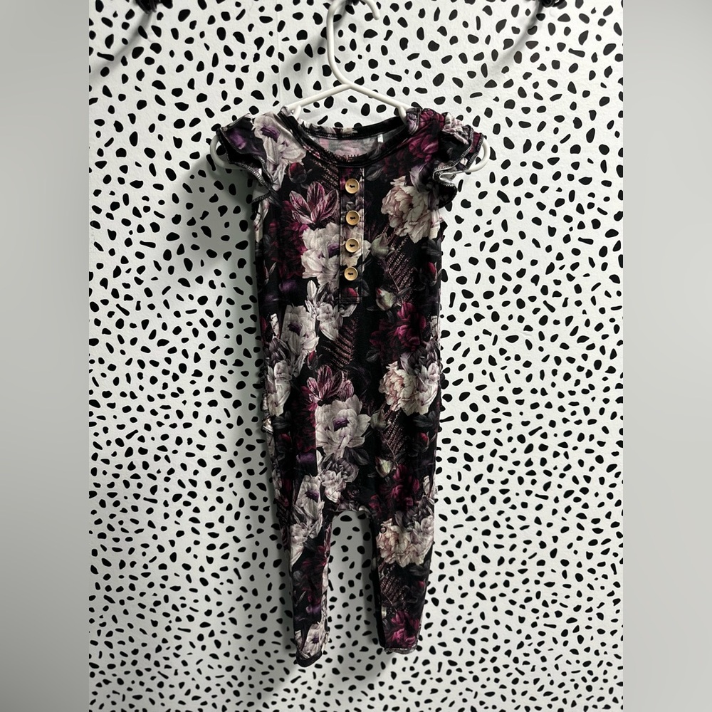 BAMBOO EUC Bums and Roses Bloom Shakalaka Ruffle Romper 12-18 mo